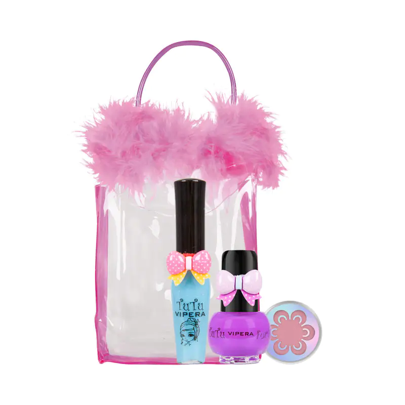 VIPERA TuTu Kosmetyczka MIX dla Dziewczynek od 3 lat, (Błyszczyk 04, Lakier 10, Mus 05), 25