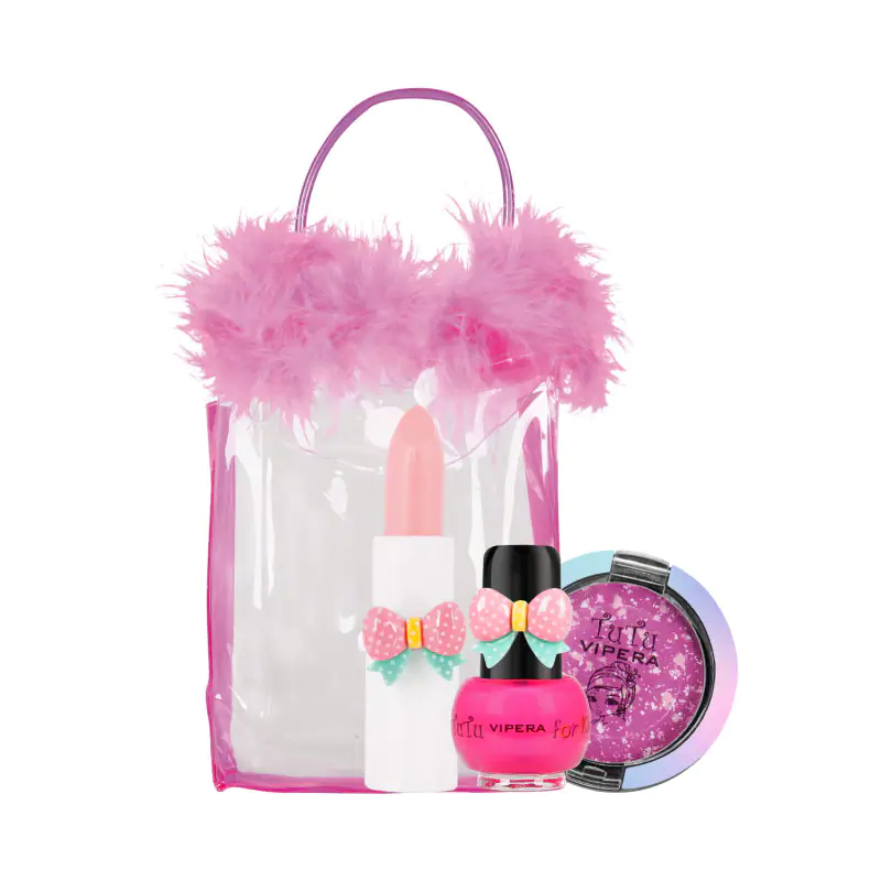 VIPERA TuTu Kosmetyczka MIX dla Dziewczynek od 3 lat, (Lakier 08, Balsam/Szminka 03, Cień 01), 22