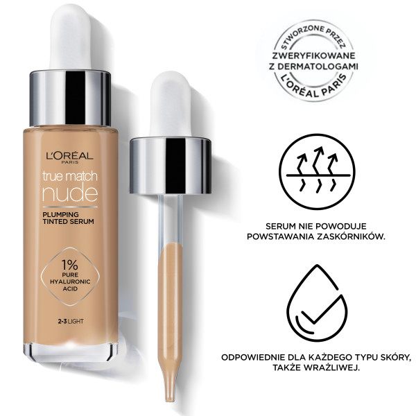 L'Oreal Paris True Match Nude skoncentrowane serum w podkładzie 2-3 Light 30ml - obrazek 2