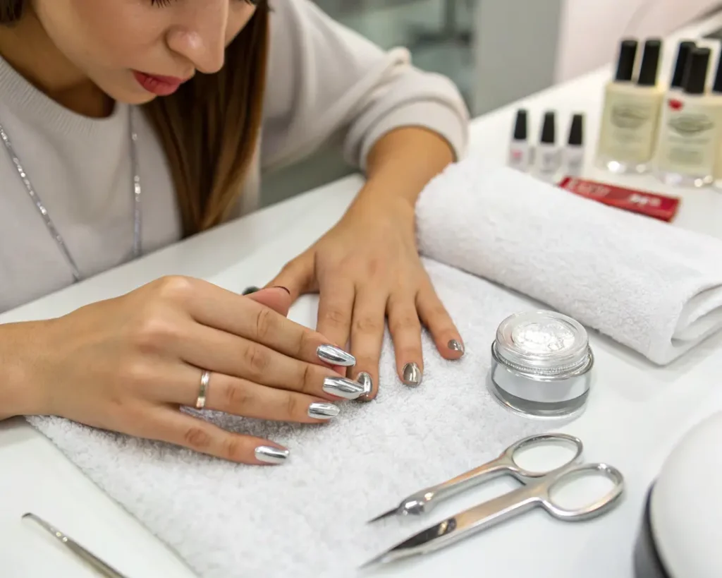 Jak zrobić efekt lustra na paznokciach?