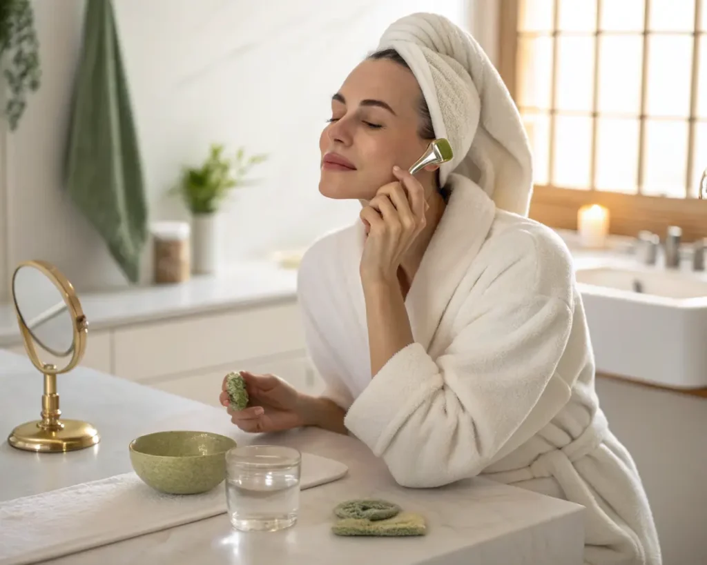 Jak używać rollera do twarzy, aby pozbyć się opuchlizny? [Krok po kroku]