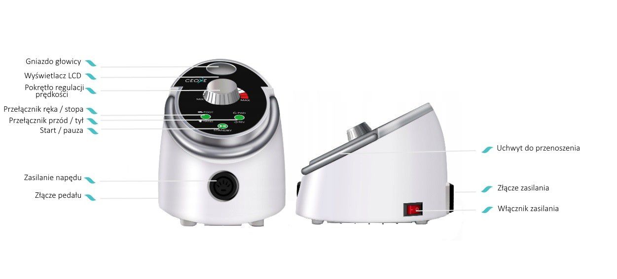 CEOXE Frezarka 65W biało-srebrna