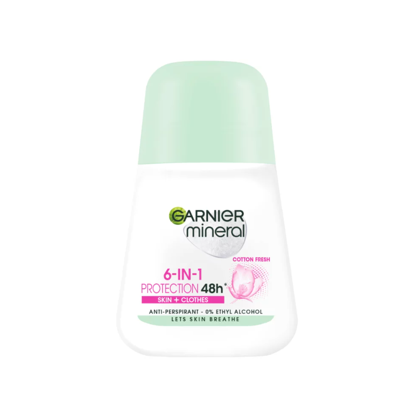Garnier Mineral 6in1 48H Cotton Fresh 50ml Roll-On