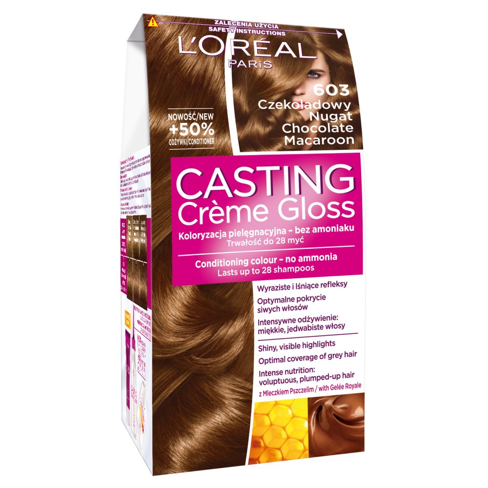 L’ORÉAL PARIS CASTING CRÈME GLOSS FARBA DO WŁOSÓW 603 CZEKOLADOWY NUGAT