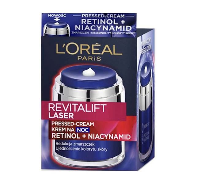 L’Oreal Paris Revitalift Laser Pressed Cream przeciwzmarszczkowy krem do twarzy na noc Retinol i Niacynamid 50ml