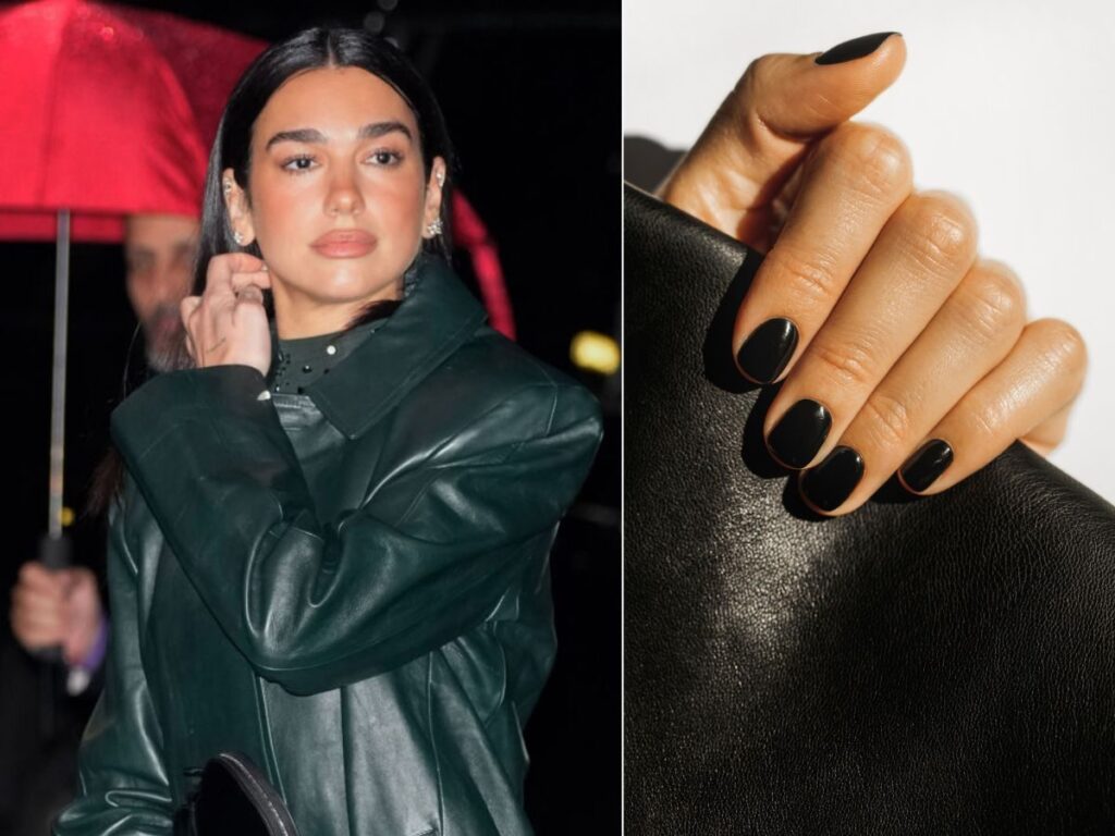 Dua Lipa zachwyca midnight manicure! To najmodniejsze paznokcie na luty wysmuklające płytkę