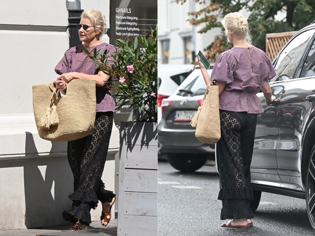 Koronkowe spodnie z falbanką