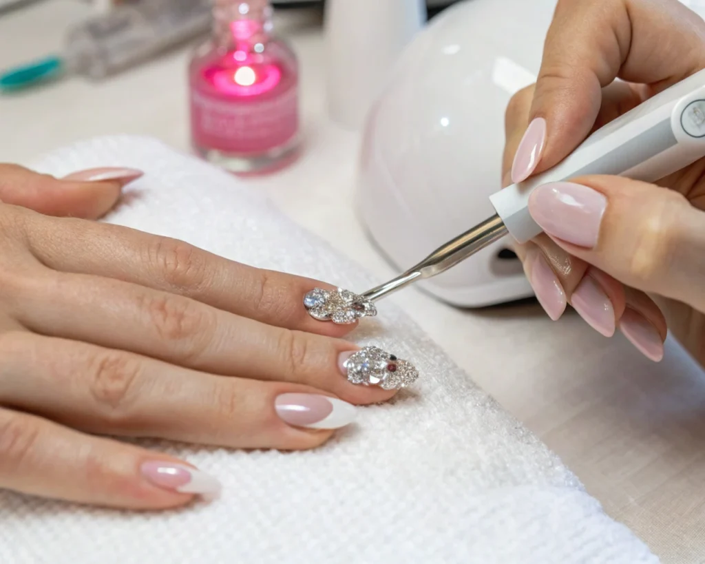 Paznokcie z kryształkami – jak nakleić kryształki?