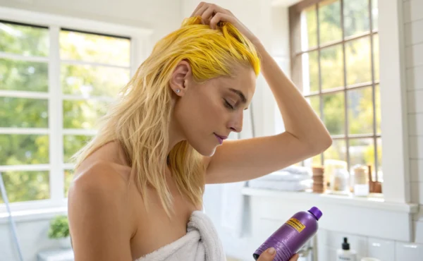 Ta odżywka działa jak toner do włosów. Pomoże uzyskać chłodny blond bez wizyty u fryzjera