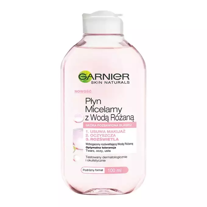 GARNIER PŁYN MICELARNY Z WODĄ RÓŻANĄ 100ML