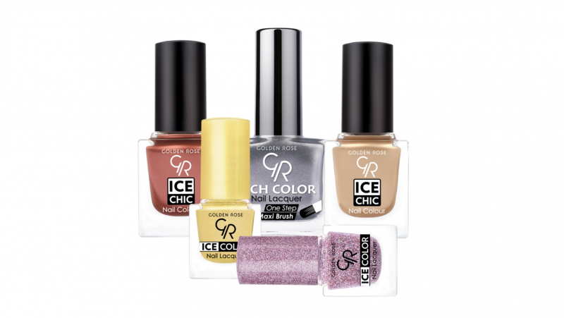 Złoto, miedź, srebro – metaliczny manicure Golden Rose