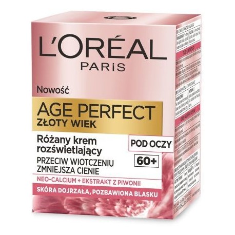 L`Oreal Age Perfect Złoty Wiek 60+ Różany krem rozświetlajacy przeciw wiotczeniu do skóry dojrzałej 15ml