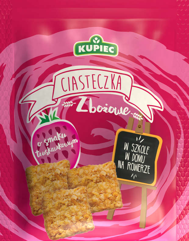 Nowe kruche ciasteczka zbożowe marki KUPIEC – bananowe, truskawkowe i jabłkowe!
