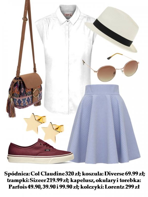 4 stylizacje z rozkloszowaną spódnicą